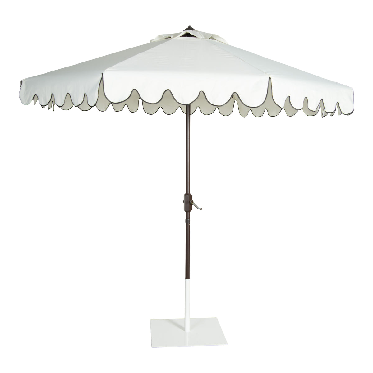 broyhill scalloped patio umbrella Paloma White Umbrella – FOUND RENTAL CO