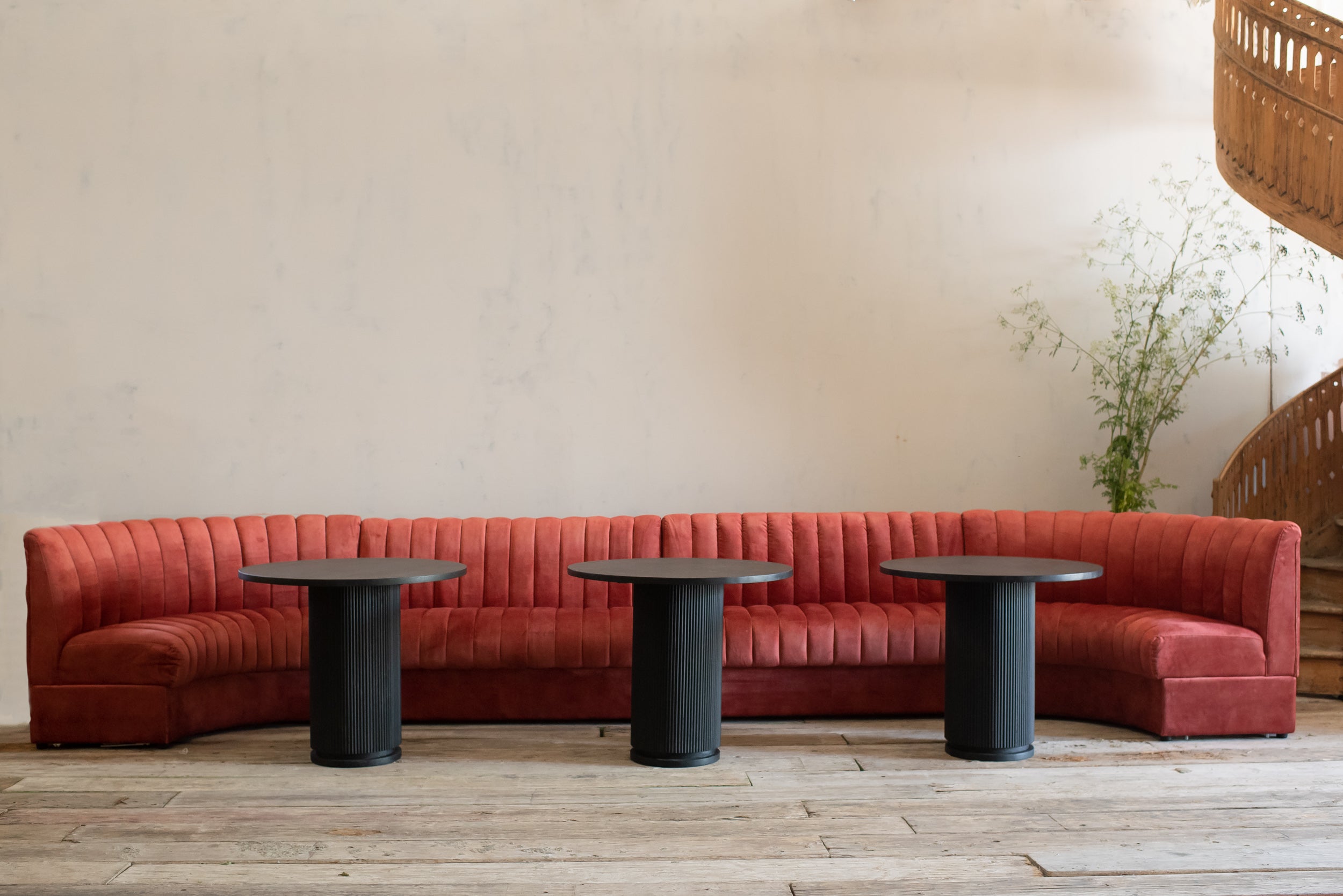 Thelma Strawberry Banquette Couch – FOUND RENTAL CO