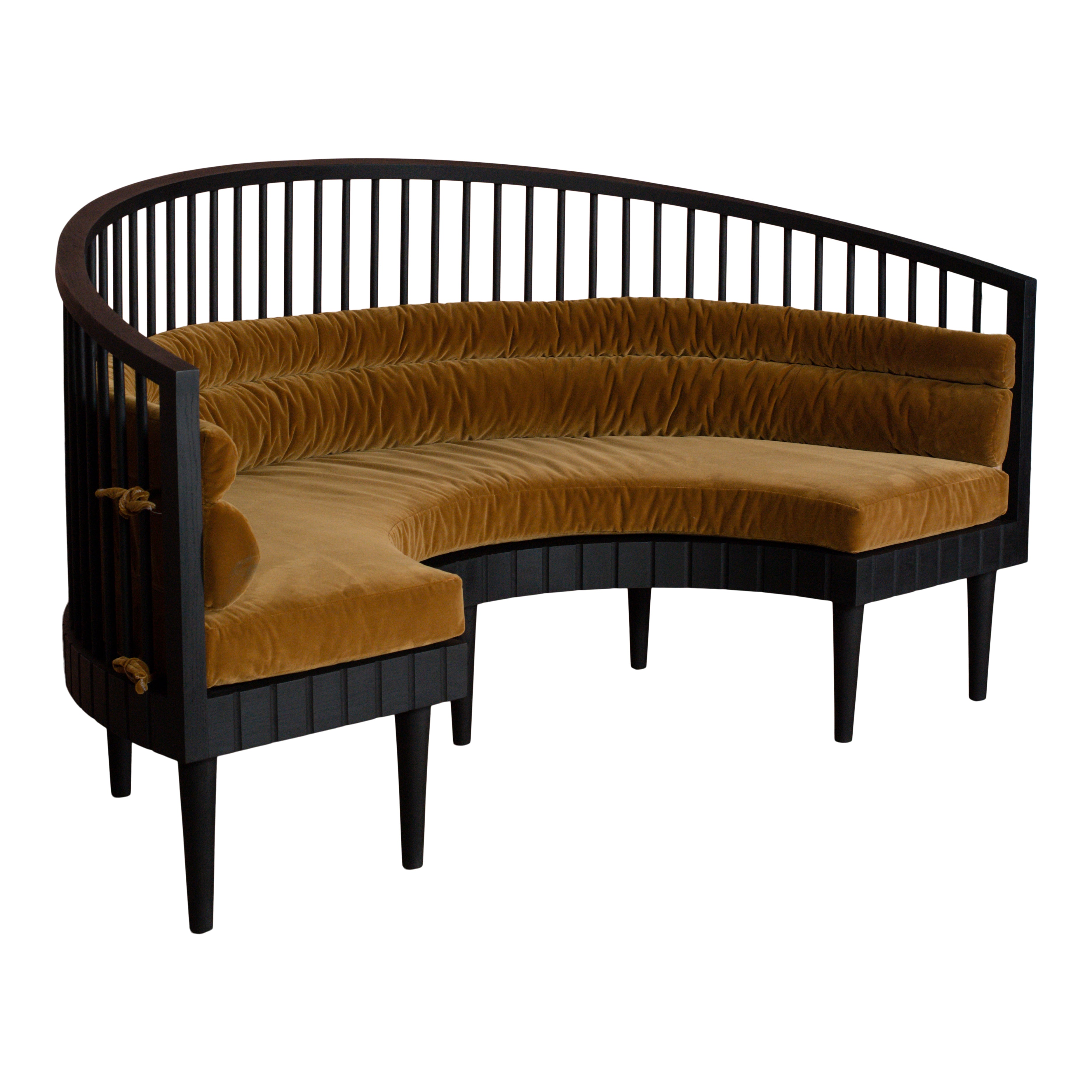 Teresa Black Camel Banquette – Found Rental Co