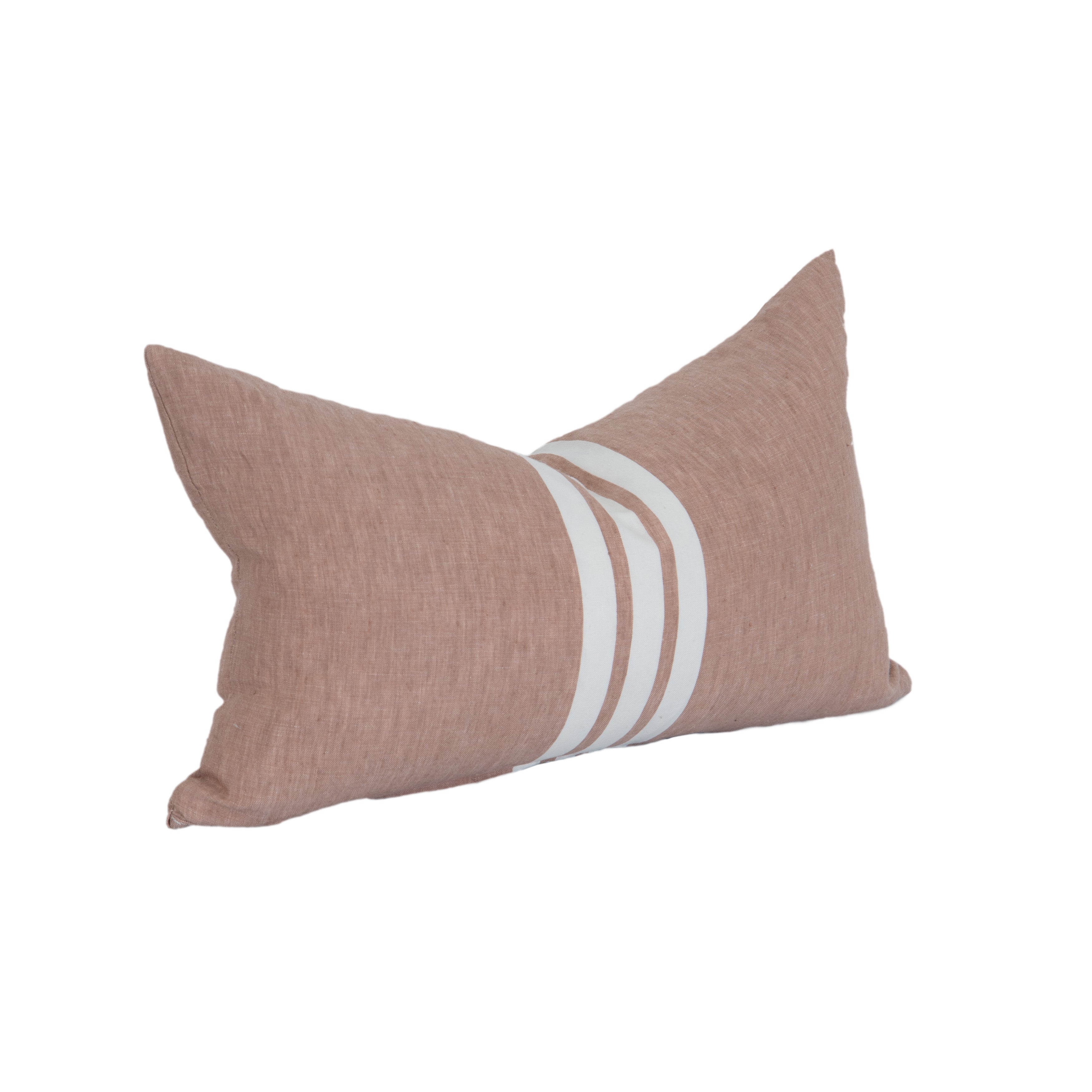Coral Striped Pillow