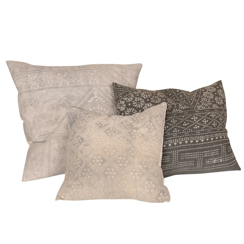 Comet Grey Indigo Pillows (Set of 3)