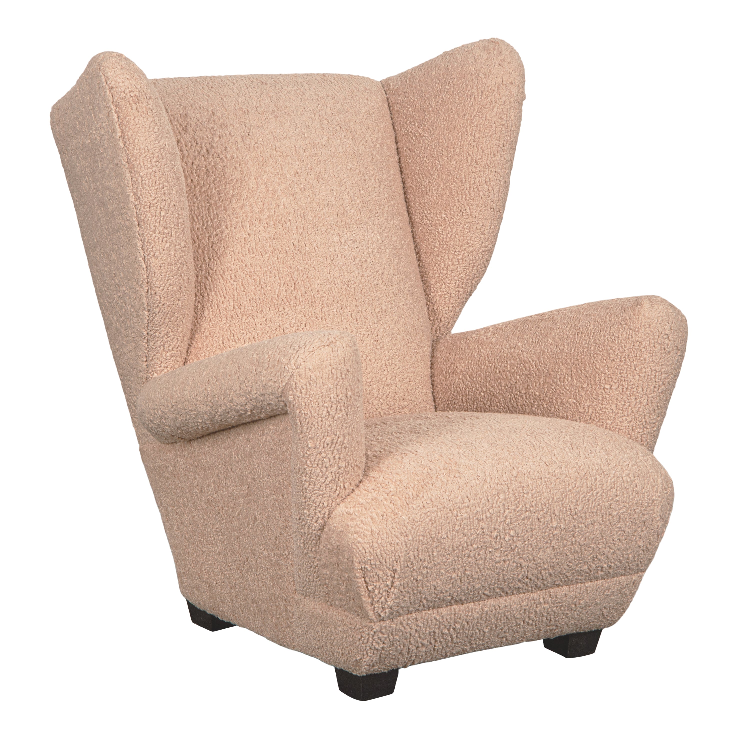 Emberly Blush Wingback Chair