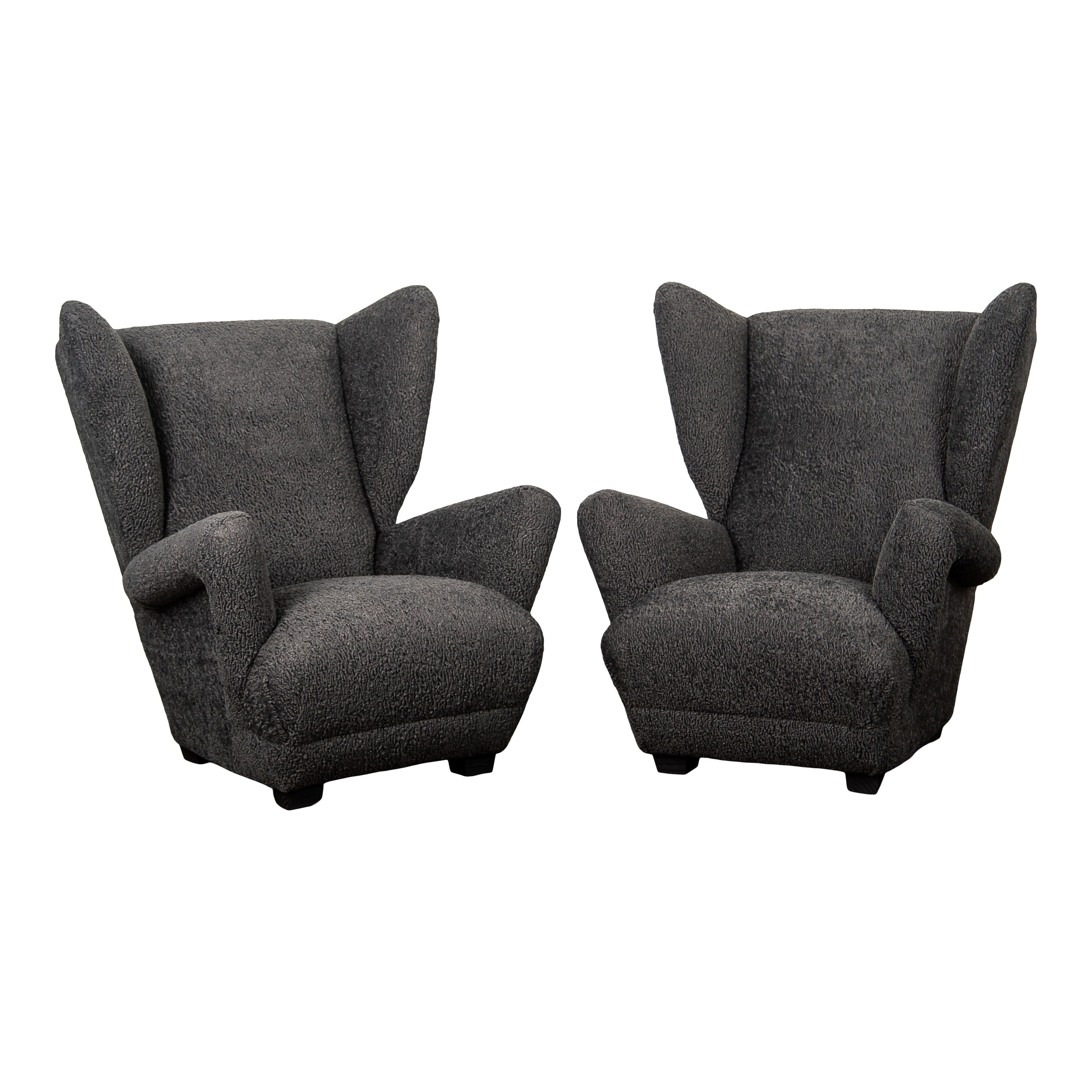 Emberly Charcoal Wingback Chair